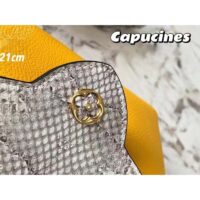 Louis Vuitton LV Women Capucines Mini Handbag Golden Yellow Taurillon Python Leather (5)