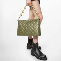 Louis Vuitton LV Women Coussin MM Handbag Khaki Monogram Embossed Puffy Lambskin (2)