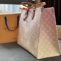 Louis Vuitton LV Women OnTheGo GM Tote Bag Pink Monogram Giant Coated Canvas Raffia (9)