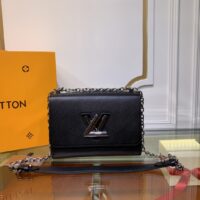 Louis Vuitton LV Women Twist MM Chain Bag Black Epi Grained Cowhide Leather (7)