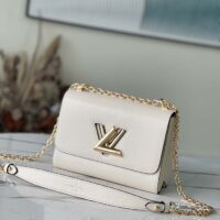 Louis Vuitton LV Women Twist MM Chain Bag White Epi Grained Cowhide Leather (8)