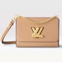 Louis Vuitton LV Women Twist MM Handbag Camel Light Brown Epi Leather (3)