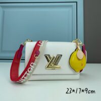 Louis Vuitton LV Women Twist MM Lemon Handbag White Epi Grained Cowhide (3)