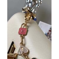 Louis Vuitton LV Women Twist PM Handbag Quartz White Epi Grained Leather (7)