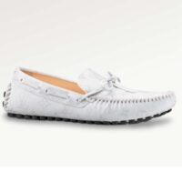 Louis Vuitton Unisex LV Arizona Moccasin White Monogram Canvas Tubular Construction (1)