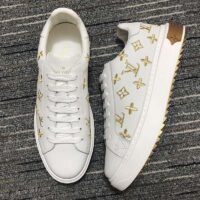 Louis Vuitton Unisex LV Time Out Sneaker Gold White Embroidered Calf Leather (8)