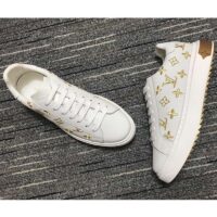 Louis Vuitton Unisex LV Time Out Sneaker Gold White Embroidered Calf Leather (8)