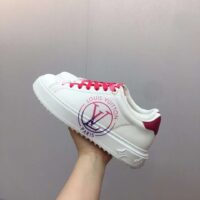 Louis Vuitton Unisex LV Time Out sneaker Fuchsia Pink Printed Calf Leather Rubber Circle (12)