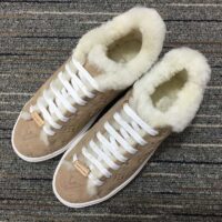 Louis Vuitton Women LV Time Out Sneaker Monogram Embossed Suede Calf Leather Shearling (7)