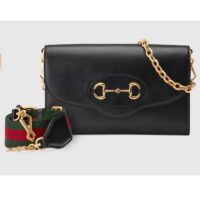 Gucci GG Women Gucci Horsebit 1955 Small Bag Black Leather (13)