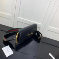 Gucci GG Women Gucci Horsebit 1955 Small Bag Black Leather (13)