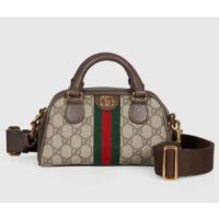 Gucci GG Women Ophidia Mini GG Top Handle Bag Beige Ebony Supreme (1)