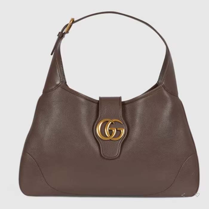 Gucci Women Aphrodite Medium Shoulder Bag Brown Soft Leather