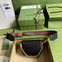 Gucci Women GG Gucci Horsebit 1955 Strap Wallet Black Leather Horsebit (2)