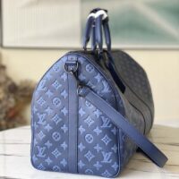 Louis Vuitton LV Unisex Keepall Bandoulière 50 Navy Blue Cabin Monogram Shadow Cowhide (1)