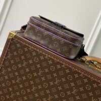 Louis Vuitton LV Unisex S Lock Sling Bag Purple Monogram Macassar Coated Canvas (3)