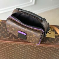 Louis Vuitton LV Unisex S Lock Sling Bag Purple Monogram Macassar Coated Canvas (3)