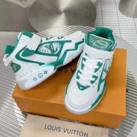 Louis Vuitton LV Unisex Trainer 2.0 Sneaker Boot Green Calf Leather Neoprene (6)