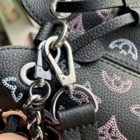 Louis Vuitton LV Women Bella Bucket Bag Black Perforated Mahina Calf Leather (2)