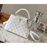 Louis Vuitton LV Women Capucines BB Handbag White Calfskin Cowhide Leather (1)