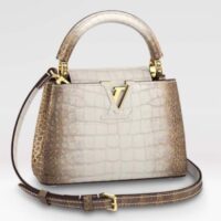 Louis Vuitton LV Women Capucines Mini Handbag Beige Brown Brilliant Alligator Leather (4)