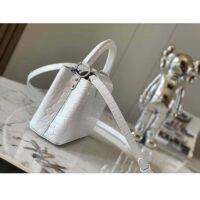 Louis Vuitton LV Women Capucines Mini Handbag White Brilliant Crocodilien Leather (1)