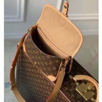 Louis Vuitton LV Women Diane Handbag Beige Brown Monogram Coated Canvas Shearling (5)