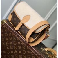 Louis Vuitton LV Women Diane Handbag Beige Brown Monogram Coated Canvas Shearling (5)