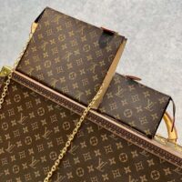 Louis Vuitton LV Women Toiletry Pouch On Chain Monogram Coated Canvas Cowhide (13)