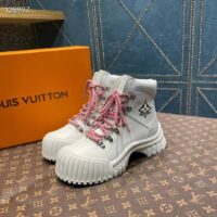 Louis Vuitton Women LV Ruby Flat Ranger White Calf Leather Bicolor Laces Rubber (11)