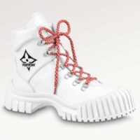 Louis Vuitton Women LV Ruby Flat Ranger White Calf Leather Bicolor Laces Rubber (11)