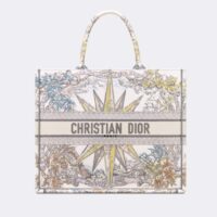 Dior Women CD Large Book Tote White Multicolor Rêve D’Infini Embroidery (10)