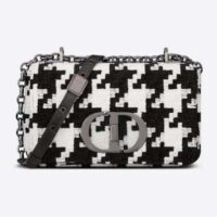 Dior Women Small Dior Caro Bag Black White Macro Houndstooth Fabric (1)