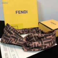 Fendi Women FF Band FF Band Brown Silk Bandeau Top (1)