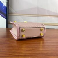 Fendi Women FF Mini Sunshine Shopper Pink Leather Mini Bag (6)