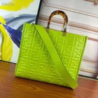 Fendi Women FF Sunshine Medium Acid Green Leather Shopper (9)