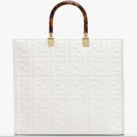 Fendi Women FF Sunshine Medium White Leather Shopper (1)