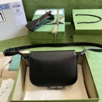 Gucci GG Women Horsebit 1955 Small Shoulder Bag Black Leather (1)