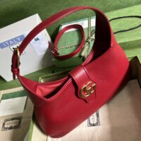 Gucci Women GG Aphrodite Medium Shoulder Bag Red Soft Leather Double G (1)