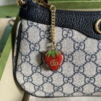 Gucci Women Ophidia GG Small Handbag Beige Blue GG Supreme Canvas Double G (1)