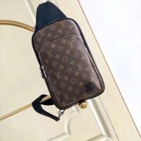 Louis Vuitton LV Unisex Avenue Sling Bag Brown Monogram Macassar Coated Canvas Cowhide (8)