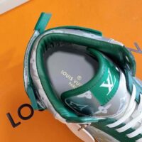 Louis Vuitton LV Unisex Rivoli Sneaker Boot Green Calf Leather Monogram Metallic Canvas (1)