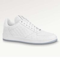 Louis Vuitton LV Unisex Rivoli Sneaker White Mini Monogram Embossed Calf Leather Rubber (11)