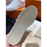 Louis Vuitton LV Unisex Rivoli Sneaker White Mini Monogram Embossed Calf Leather Rubber (11)