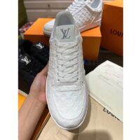 Louis Vuitton LV Unisex Rivoli Sneaker White Mini Monogram Embossed Calf Leather Rubber (11)