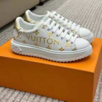 Louis Vuitton LV Unisex Time Out Sneaker Gold Monogram Debossed Calf Leather (4)