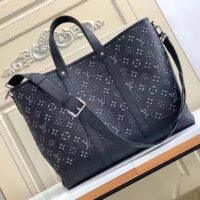 Louis Vuitton LV Unisex Tote Journey Carryall Bag Black Charcoal Cowhide Leather (3)