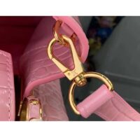 Louis Vuitton LV Women Capucines BB Handbag Pink Crocodilien Brillant Savoir Faire (8)