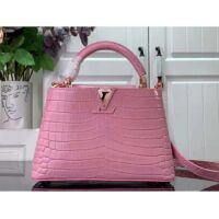 Louis Vuitton LV Women Capucines BB Handbag Pink Crocodilien Brillant Savoir Faire (8)