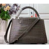 Louis Vuitton LV Women Capucines MM Handbag Brown Crocodilien Brillant Savoir Faire (4)